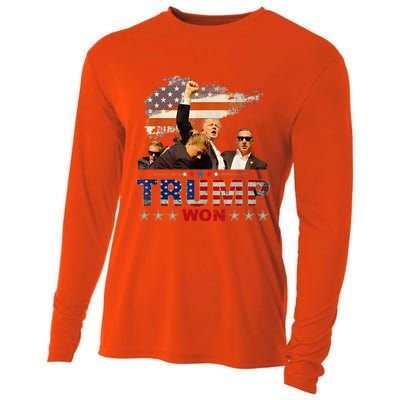 Trump Won 2024 President 47th Of White House Cooling Performance Long Sleeve Crew