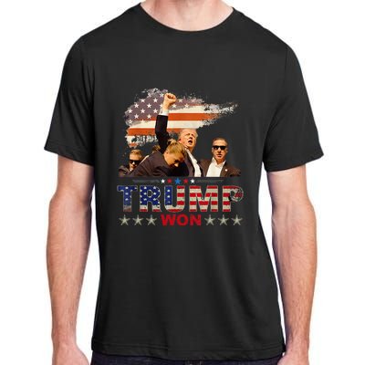 Trump Won 2024 President 47th Of White House Adult ChromaSoft Performance T-Shirt