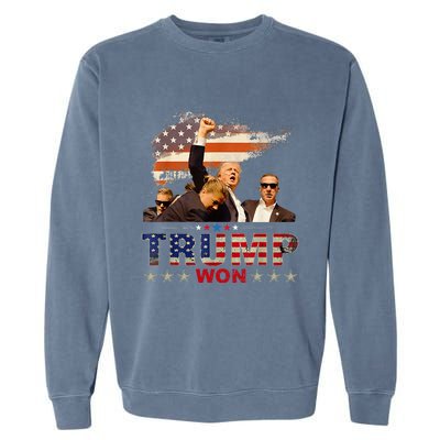 Trump Won 2024 President 47th Of White House Garment-Dyed Sweatshirt