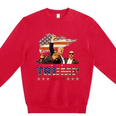 Trump Won 2024 President 47th Of White House Premium Crewneck Sweatshirt