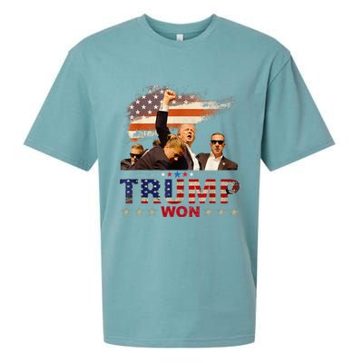 Trump Won 2024 President 47th Of White House Sueded Cloud Jersey T-Shirt