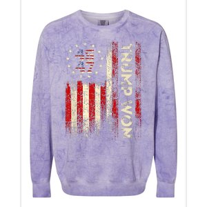 Trump Won 2024 Election President 47 Th Colorblast Crewneck Sweatshirt