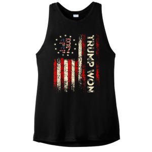 Trump Won 2024 Election President 47 Th Ladies PosiCharge Tri-Blend Wicking Tank