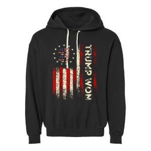 Trump Won 2024 Election President 47 Th Garment-Dyed Fleece Hoodie