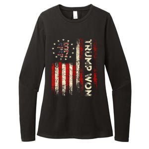 Trump Won 2024 Election President 47 Th Womens CVC Long Sleeve Shirt