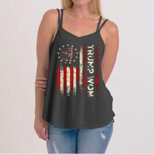 Trump Won 2024 Election President 47 Th Women's Strappy Tank