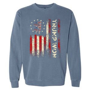 Trump Won 2024 Election President 47 Th Garment-Dyed Sweatshirt