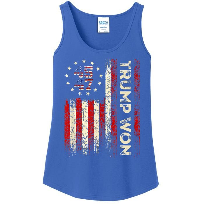 Trump Won 2024 Election President 47 Th Ladies Essential Tank