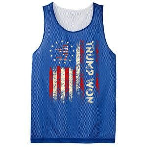 Trump Won 2024 Election President 47 Th Mesh Reversible Basketball Jersey Tank