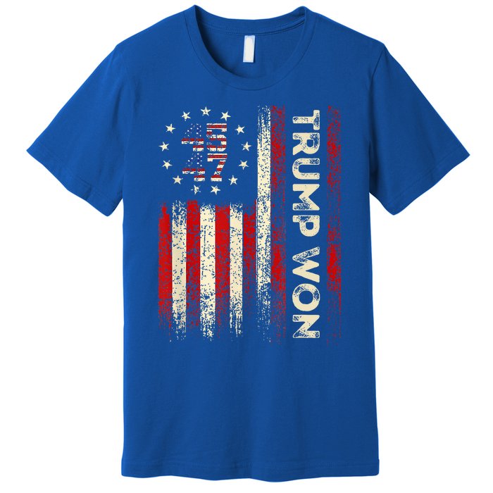 Trump Won 2024 Election President 47 Th Premium T-Shirt