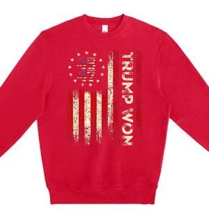 Trump Won 2024 Election President 47 Th Premium Crewneck Sweatshirt