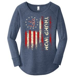 Trump Won 2024 Election President 47 Th Women's Perfect Tri Tunic Long Sleeve Shirt