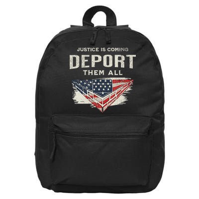 Trump Won 2024 Justice Is Coming Deport Them All Wall 16 in Basic Backpack