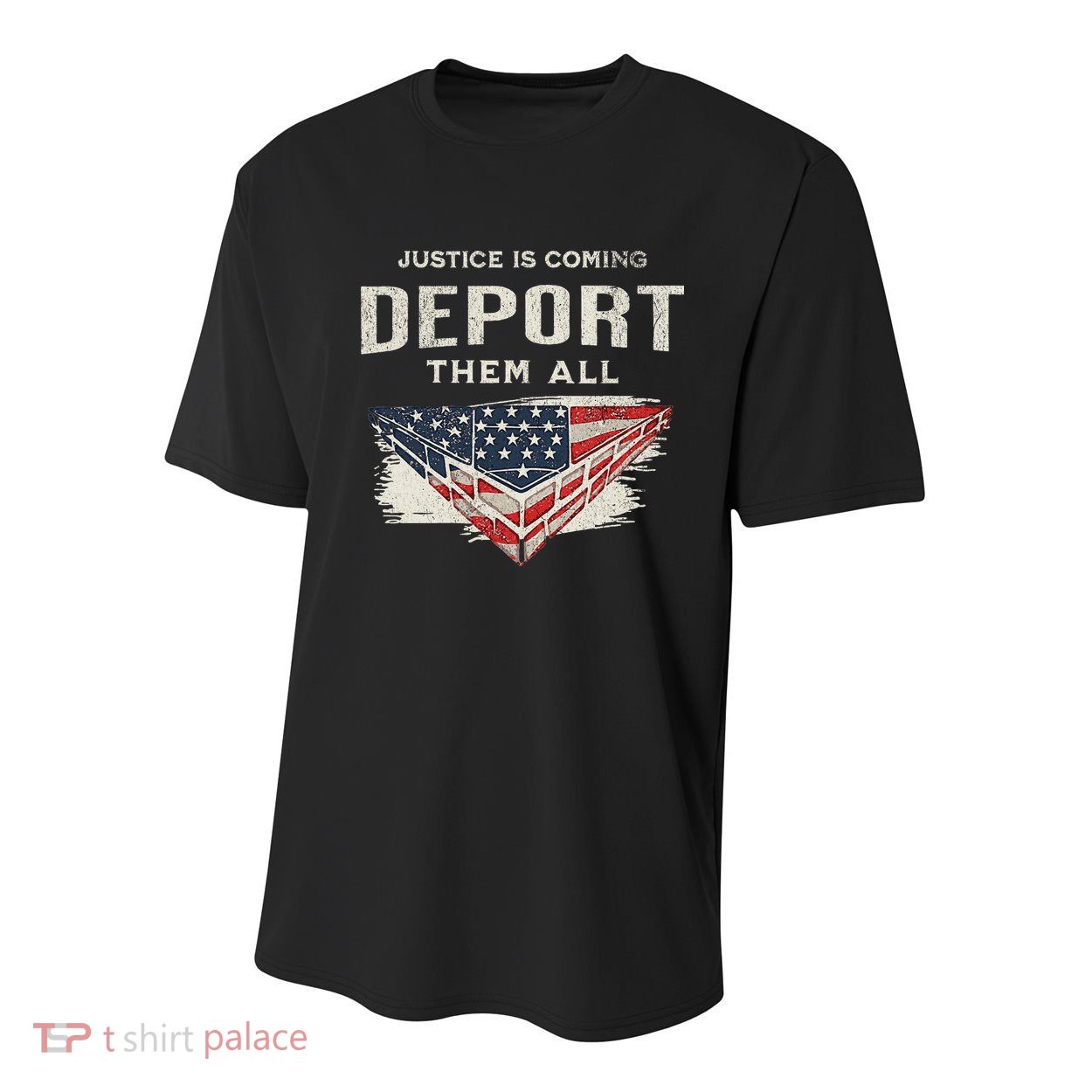 Trump Won 2024 Justice Is Coming Deport Them All Wall Youth Performance Sprint T-Shirt