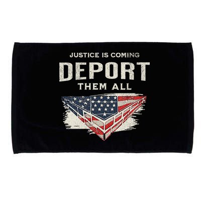 Trump Won 2024 Justice Is Coming Deport Them All Wall Microfiber Hand Towel