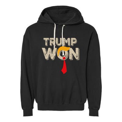 Trump Won 2024 Election Inauguration Garment-Dyed Fleece Hoodie