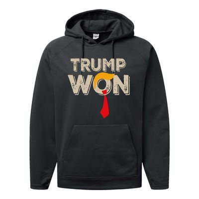 Trump Won 2024 Election Inauguration Performance Fleece Hoodie