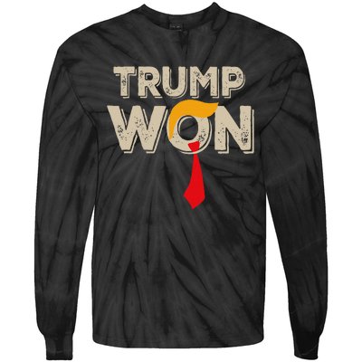 Trump Won 2024 Election Inauguration Tie-Dye Long Sleeve Shirt