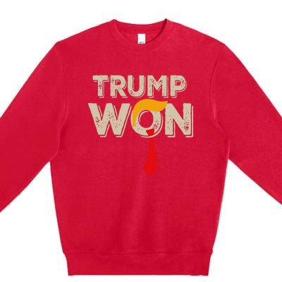 Trump Won 2024 Election Inauguration Premium Crewneck Sweatshirt