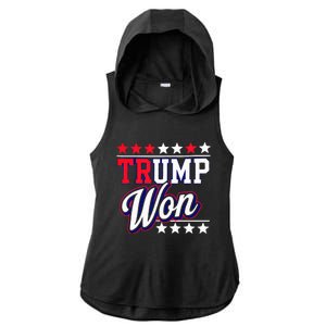 Trump Won 2024 Donald Trump Won 2024 Election Republican Win Ladies PosiCharge Tri-Blend Wicking Draft Hoodie Tank