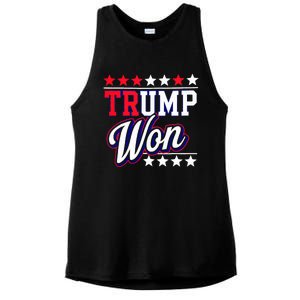 Trump Won 2024 Donald Trump Won 2024 Election Republican Win Ladies PosiCharge Tri-Blend Wicking Tank