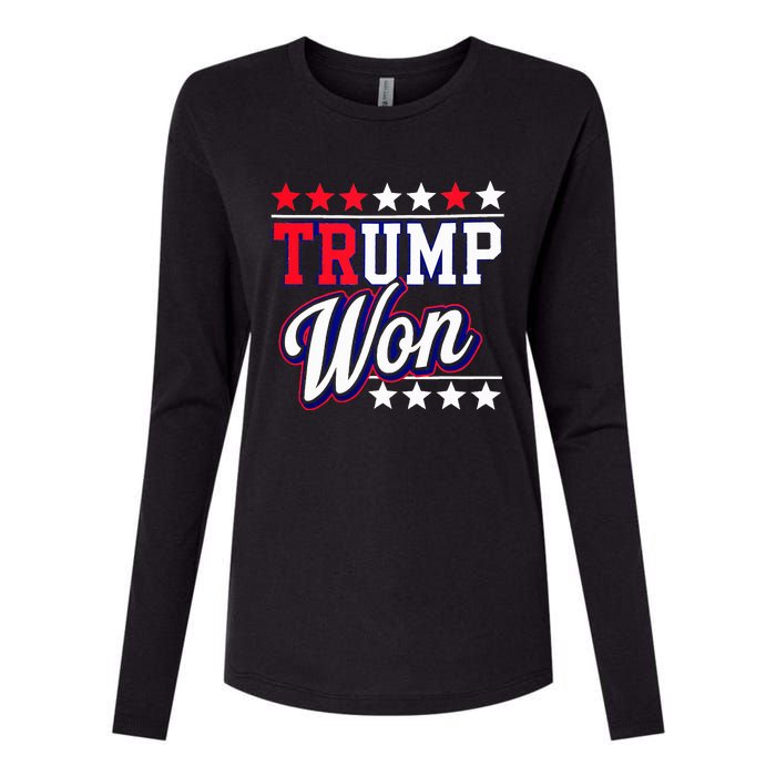 Trump Won 2024 Donald Trump Won 2024 Election Republican Win Womens Cotton Relaxed Long Sleeve T-Shirt