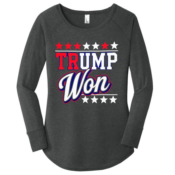 Trump Won 2024 Donald Trump Won 2024 Election Republican Win Women's Perfect Tri Tunic Long Sleeve Shirt