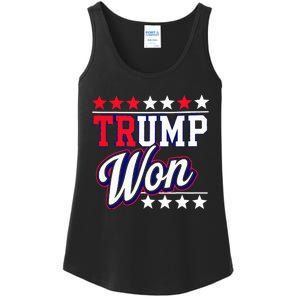 Trump Won 2024 Donald Trump Won 2024 Election Republican Win Ladies Essential Tank