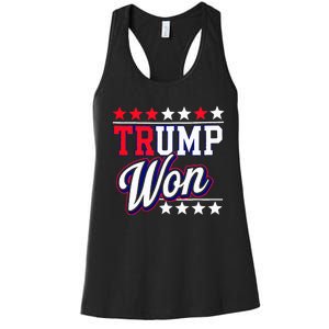 Trump Won 2024 Donald Trump Won 2024 Election Republican Win Women's Racerback Tank