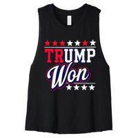 Trump Won 2024 Donald Trump Won 2024 Election Republican Win Women's Racerback Cropped Tank