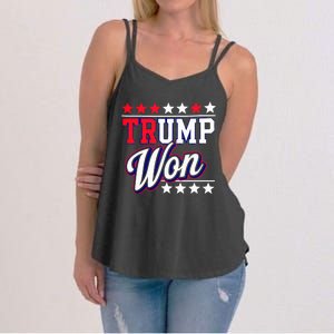 Trump Won 2024 Donald Trump Won 2024 Election Republican Win Women's Strappy Tank