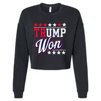 Trump Won 2024 Donald Trump Won 2024 Election Republican Win Cropped Pullover Crew