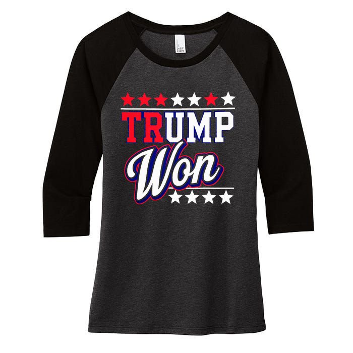 Trump Won 2024 Donald Trump Won 2024 Election Republican Win Women's Tri-Blend 3/4-Sleeve Raglan Shirt