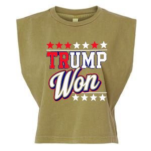 Trump Won 2024 Donald Trump Won 2024 Election Republican Win Garment-Dyed Women's Muscle Tee