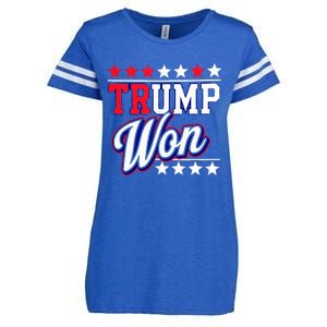 Trump Won 2024 Donald Trump Won 2024 Election Republican Win Enza Ladies Jersey Football T-Shirt