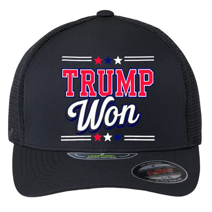 Trump Won 2024 Donald Trump Won 2024 Election Republican Win Flexfit Unipanel Trucker Cap