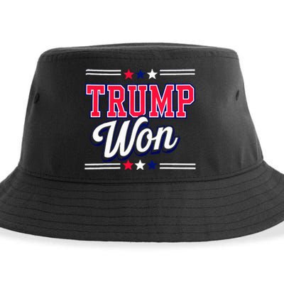 Trump Won 2024 Donald Trump Won 2024 Election Republican Win Sustainable Bucket Hat