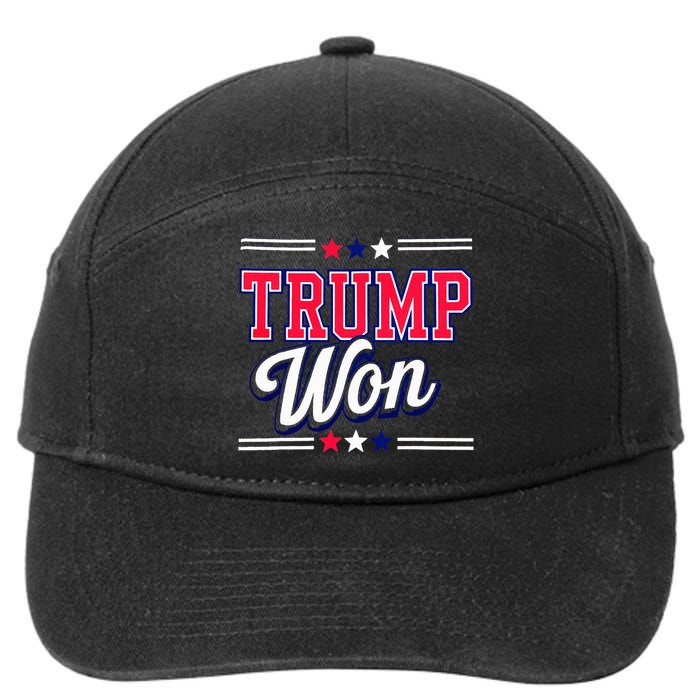 Trump Won 2024 Donald Trump Won 2024 Election Republican Win 7-Panel Snapback Hat