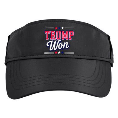 Trump Won 2024 Donald Trump Won 2024 Election Republican Win Adult Drive Performance Visor