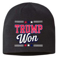 Trump Won 2024 Donald Trump Won 2024 Election Republican Win Sustainable Beanie