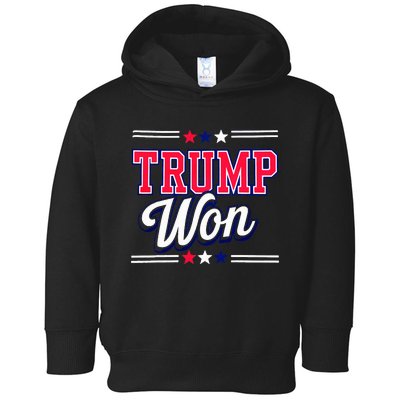 Trump Won 2024 Donald Trump Won 2024 Election Republican Win Toddler Hoodie