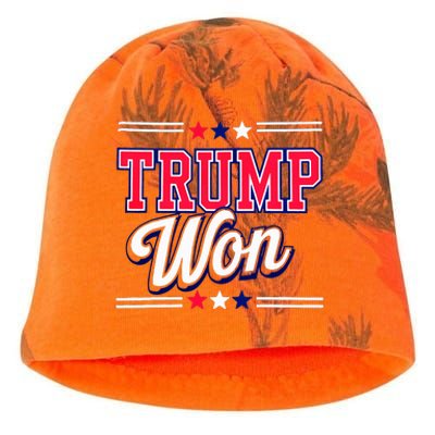 Trump Won 2024 Donald Trump Won 2024 Election Republican Win Kati - Camo Knit Beanie