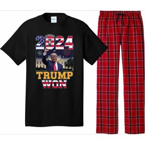 Trump Won 2024 President 47th Of White House Donald Trump Pajama Set