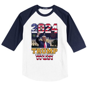 Trump Won 2024 President 47th Of White House Donald Trump Baseball Sleeve Shirt