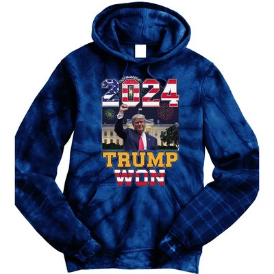 Trump Won 2024 President 47th Of White House Donald Trump Tie Dye Hoodie