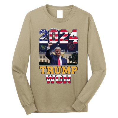 Trump Won 2024 President 47th Of White House Donald Trump Long Sleeve Shirt