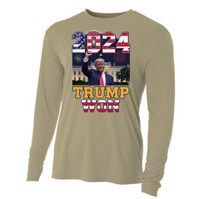 Trump Won 2024 President 47th Of White House Donald Trump Cooling Performance Long Sleeve Crew