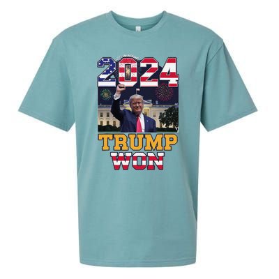 Trump Won 2024 President 47th Of White House Donald Trump Sueded Cloud Jersey T-Shirt