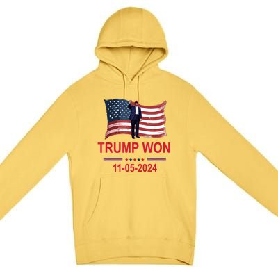 Trump Wins 2024 Election Trump Won 2024 Premium Pullover Hoodie