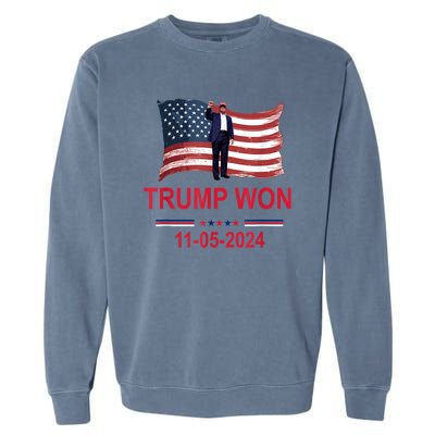 Trump Wins 2024 Election Trump Won 2024 Garment-Dyed Sweatshirt